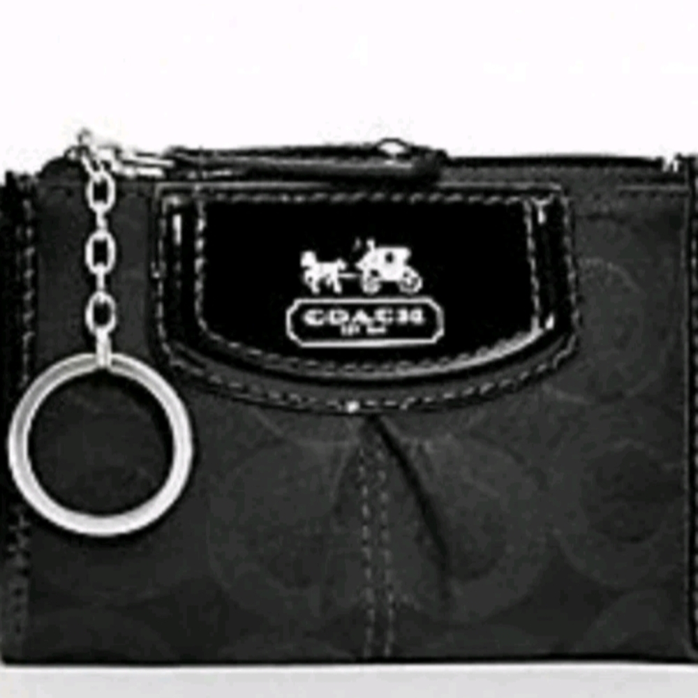 Coach Black Wallet Keychain Coin Purse